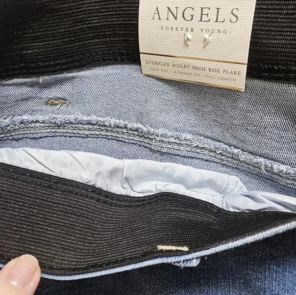 Angels Everflex Sculpt High Rise Flare Jeans Denim Size 24 W waist 22 - Picture 4 of 7